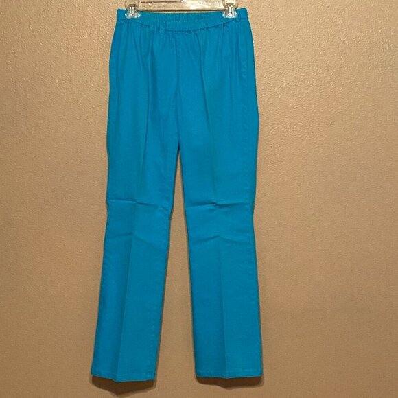 DG2 by Diane Gilman Turquoise Blue Denim Stretch Jeans Pull On Women's Size M - Picture 1 of 6